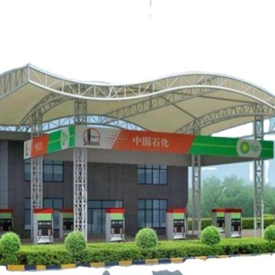 China Easy Assemble PVDF PTFE ETFE Fabric Membrane Structure Tensile Roof For Gas Station for sale