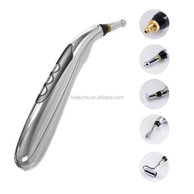 China ABS Electro Acupuncture Pen With 5 Massage Heads Home Use Electromagnetic Meridian Pulse Therapy Machine for sale