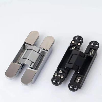 China Smoothly Factory Concealed invisible  Door Hinge Zinc Alloy 180 Degree Flat Hinge 3-Way Adjustable Butt Hinge for sale