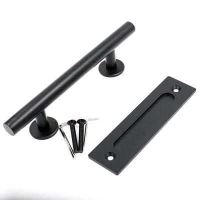 China Modern Hot sale fashion Circular double black  wood interior door barn door handle for sale