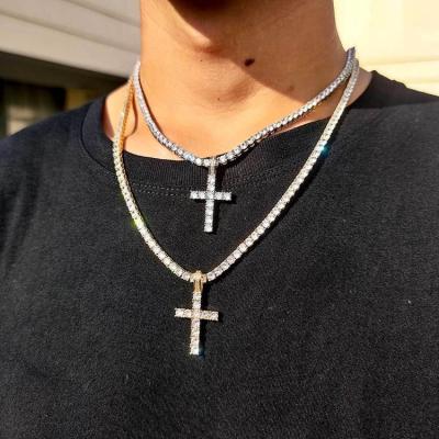 China Wholesale Hip Hop Jewelry China Pendant Necklace Hip Hop Cross Pendant Chain Necklace for sale