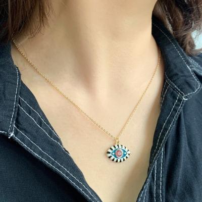 China Other Rainbow Eye Necklace Fashion Personality Pendant Eye Shape Jewelry Pendant Necklace for sale