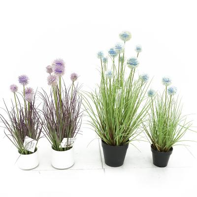 China PVC Home Decoration Customized Green Onion Grass Handmade Decoration Artificial Spring Green Onion Green Grass for sale