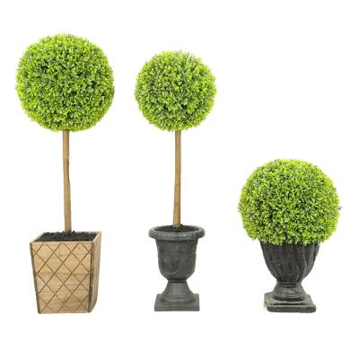 China Realistic Plant Artificial Tree Ficus Tree Outdoor Artificial Boxwood Plants Artificial Plastic Plant Ball Topiary Tree For Indoor for sale