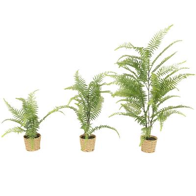 China LONGSTAR Decoration Indoor Outdoor Realistic Fake Plants Fern Leaf Tree Artificial Green Leaves For Home Wedding Decoration for sale