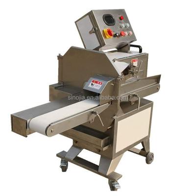 China Full automatic cooked smoked bacon slicing machine meat slicing machine/smoked meat shredder/bacon meat slicer for sale