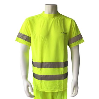 China Yellow Color T Shirt EN 20471 Comfortable Class 2 Safety Reflective T-Shirt Anti-Pilling for sale