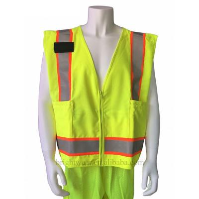 China Custom Logo High Visibility Anti-Pilling Safety Reflective Vest With Pockets Construction Wholesale for sale