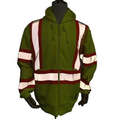 China Anti-Pilling Workplace Safety Reflective Windproof Outdoor Warm Warning Apparel Hi Strength Hoodie for sale