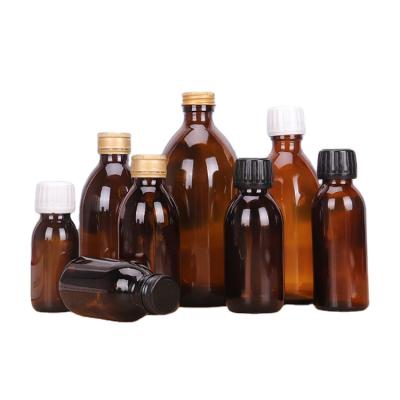 China Oral Liquid Strong Seal 30ml 60ml 100ml 125ml 150ml 200ml 250ml 300ml 500ml Brown Amber Oral Liquid Glass Bottle for sale