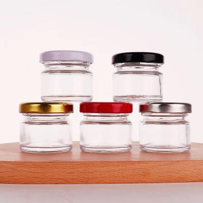 China Mini Small 25ml Glass Food Jar With Lid For Portable Subpackage Jam Jelly for sale