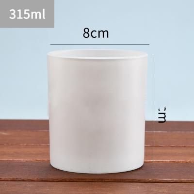 China Home Decoration High Quality White Glass Jars Glass Mug 10oz 315ml 215ml For Perfume Candle Candy Gift With Wooden Lid for sale