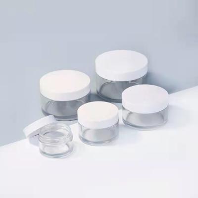 China 30g 50g 100g 150g 200g Cosmetic PET Clear Thick Cream Jar For Face Cream With ABS Lid for sale