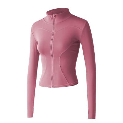 China Breathable Summer high spring quick-drying sports top cardigan casual sun protection coat running skintight yoga fitness wear for sale