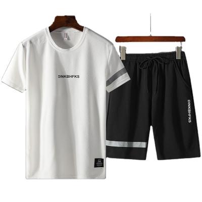 China Anti-Bacterial Whoelsael custom men's sport oversize t shirt shorts summer sportswear sets two pieces sets for men for sale