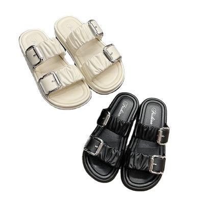 China Cushioning 2023 New Summer Sandals Thick Sole Daily Wear All-match Beach Shoes Non-slip Wear-resistant Soft Slippers for sale