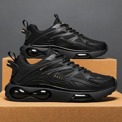 China Fashion Trend Spring new student leisure running shoes men sports trend breathable mesh surface black dad men's lace up shoes for sale