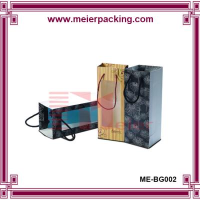 China high quality exquisite custom printing wine paper packaging bag with clear window for sale