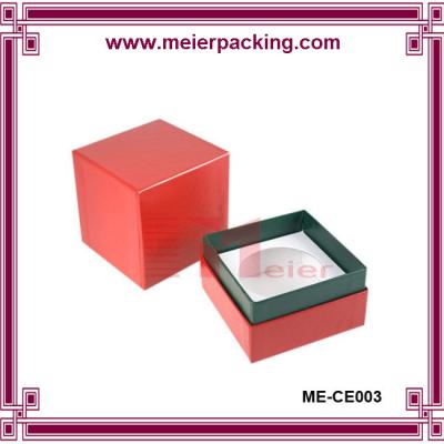 China Hard paper red color printing candle set up gift box with white paper holder for sale