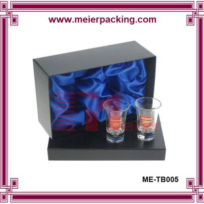 China Portable matte black humdrum lid and bottom gift box for beer glasses for sale