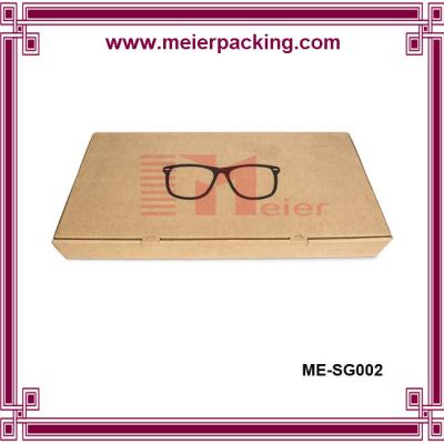 China Cheap price Brown kraft paper sun glass box with silk screen logo on top for sale