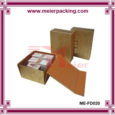 China Foldable golden art paper makeup box packing custom made with hot foil logo ME-FD020 for sale