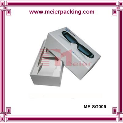 China cardboard paper white cardboard paper black logo sun glass box with paper tray for sale