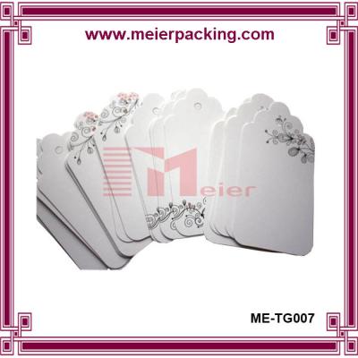 China High Quality and Good Price Milk white Cardboard Paper printing Hangtag for Garment for sale