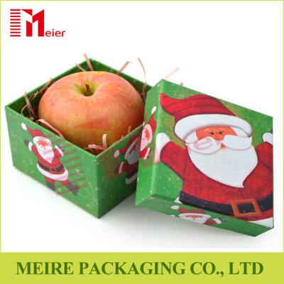 China Wholesale Santa Claus picture printing glossy lamination Christmas Apple Gift Box for sale