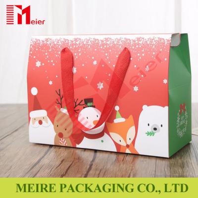 China Made in China big size Ptinting Christmas candy take away with rope handle for sale