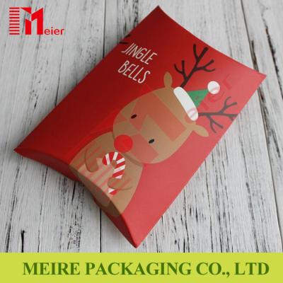 China New red printing Christmas creative candy gift box candy pillow box with cheap price for sale