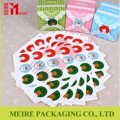 China Christmas Snowman Santa Claus Decoration Label Paper Self-adhesive Sticker for sale