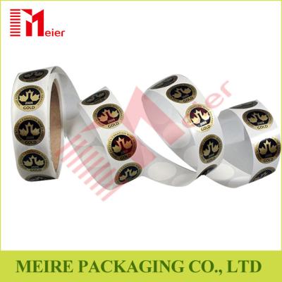 China Small round shaped sticker printing in roll for cake packaging design for sale