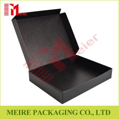 China Black color Litho laminated Mailer style box Hinged Lid corrugated Box for delivery for sale