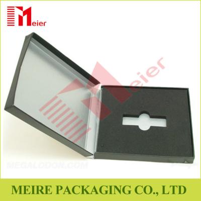 China Friction-end promotional rigid paper design usb software box packaging with black EVA for sale