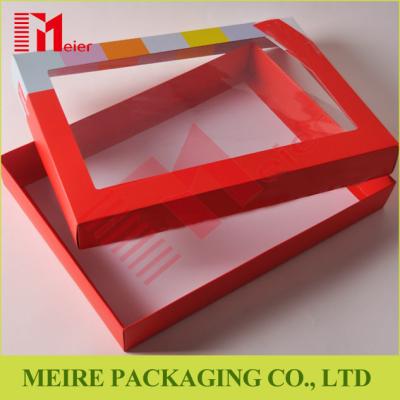 China TOP QUALITY Printing Cardboard Foldable Paper Gift Apparel Packaging box with clear window for sale