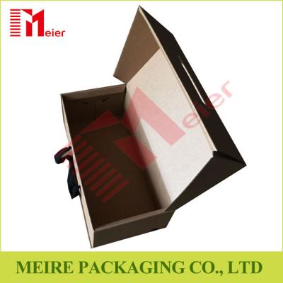 China Printing Corruated paperboard box with custom logo and ribbon closure for women shoes for sale