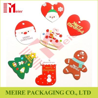 China light recycle strong style color paper offset printing Christmas different design hangtag for sale