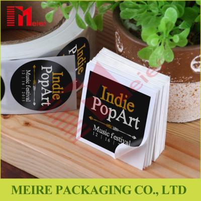 China Black color Custom die cut labels on rolls and single piece with your logo design for sale