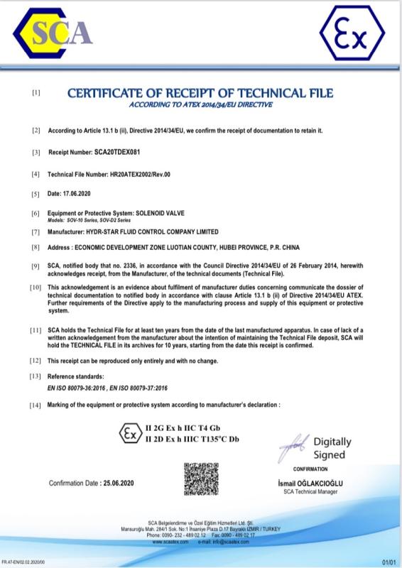 ATEX - Hydr-Star Fluid Control Company Limited