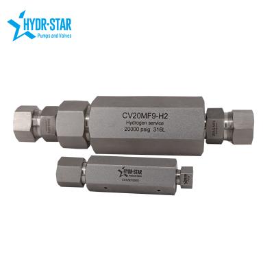 China Chinese factory industrial HYDR-STAR 15000 to 60000 psig set pressure 316 stainless steel check valve for sale