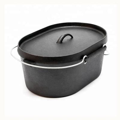 China Sustainable Amazon Camping Cookware Cooking Dutch Pot Cast Iron Oven For Amazon for sale