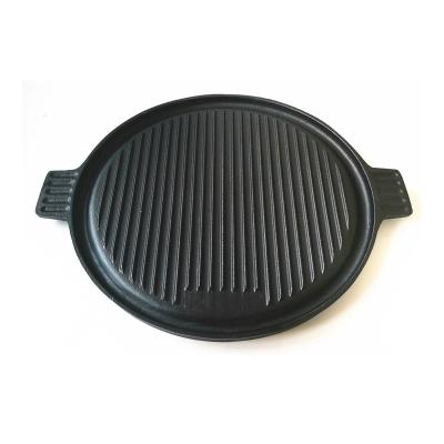 China Sustainable Round Cast Iron Griddle Pan For BBQ for sale