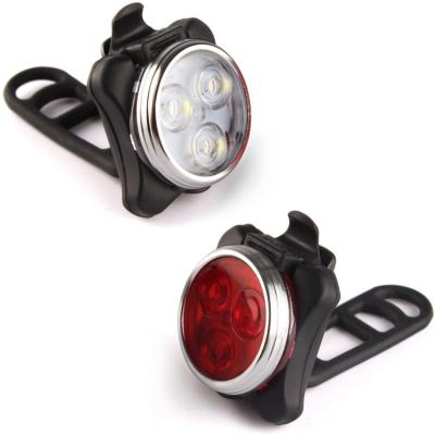 China Bicycle Lighitng USB Rechargeable Waterproof 4 Modes Bike White Front Red Tail LED Bike Light Set for sale