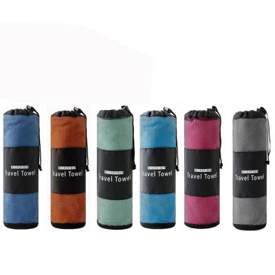 China Superfine Fiber Portable Water-absorbing and Quick-Drying Double-Sided Velor Towel Microfiber Sports Towel with Customized Logo for sale