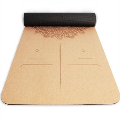 China High End Yoga Mat Beginner Tape Fitness Mat Thin Eco-friendly Cork Yoga Mat for sale