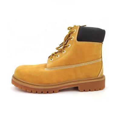 China New Arrival Men Yellow Steel Toe Nubuck Leather Compound Hat Increasing Boots Safety Shoes RS008 for sale