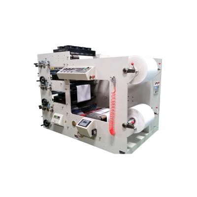 China Flexible package printing flexographic 3 three colors label wine label printing machine with lamination plant for sale