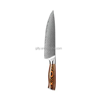 China Professional Viable Professional Forged Steel VG10 Carbon Steel Super Chef Knife Damascus Meat Cutting Knives Damascus Knife for sale