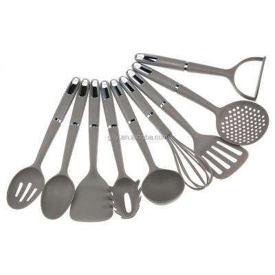 China Customized Viable Premium Gray Nylon Cooking Tools Kitchen Utensils Spatula Heat Resistant Set for sale